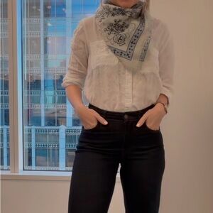 cloth & stone White Button Down Shirt with Bandana